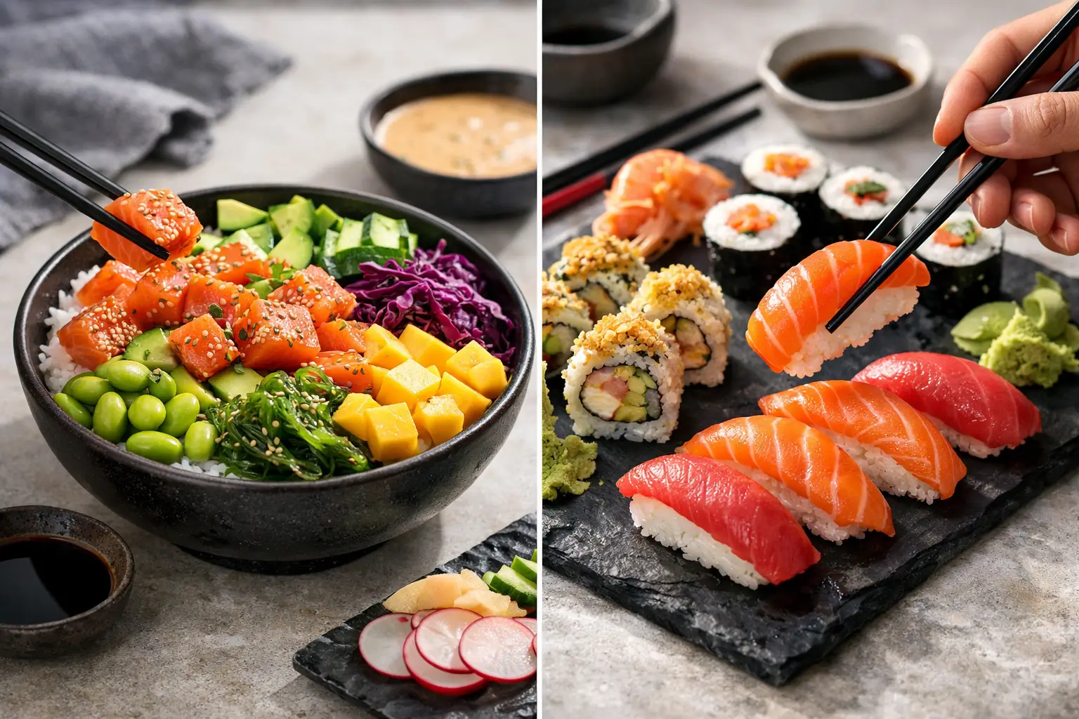 Poke bowl vs sushi - co wybrać i kiedy?