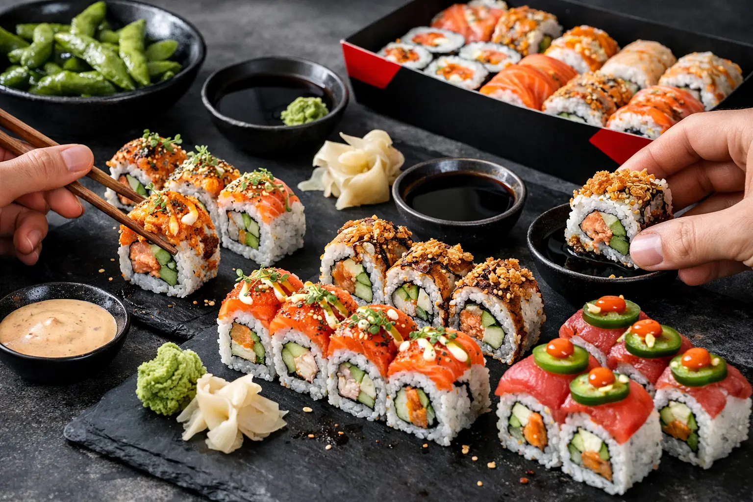 Modne smaki rolek sushi - co teraz zamawiać?