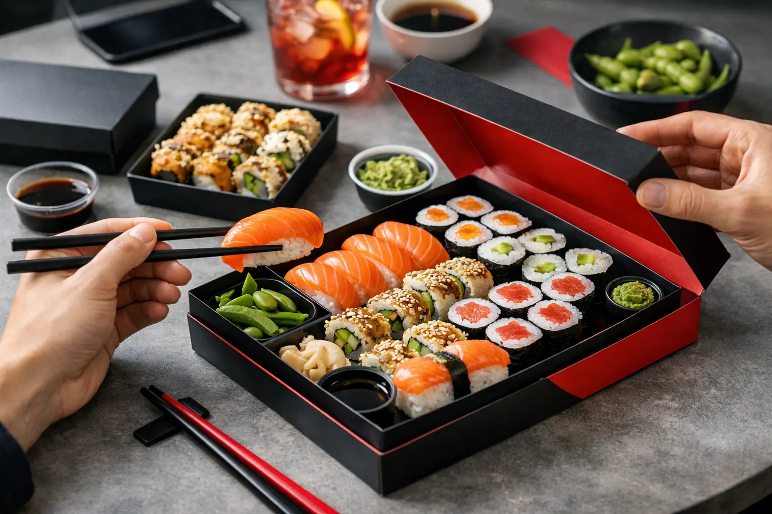 Zamówienie sushi na weekend - przykład i plan