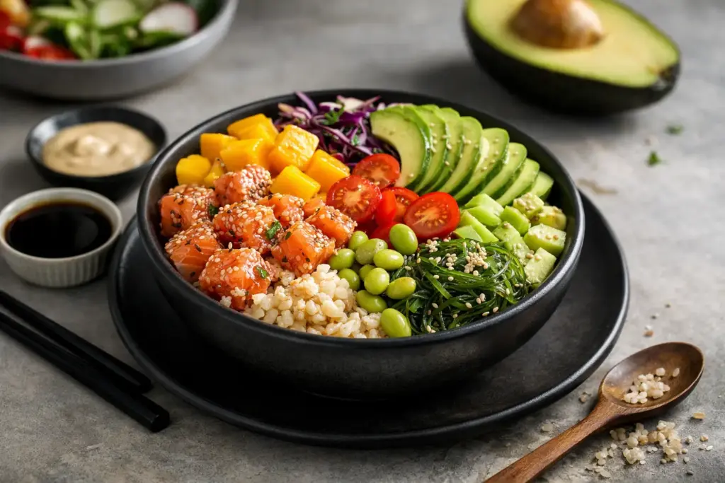 Ile kalorii ma poke bowl? Sprawdź, co jest w misce