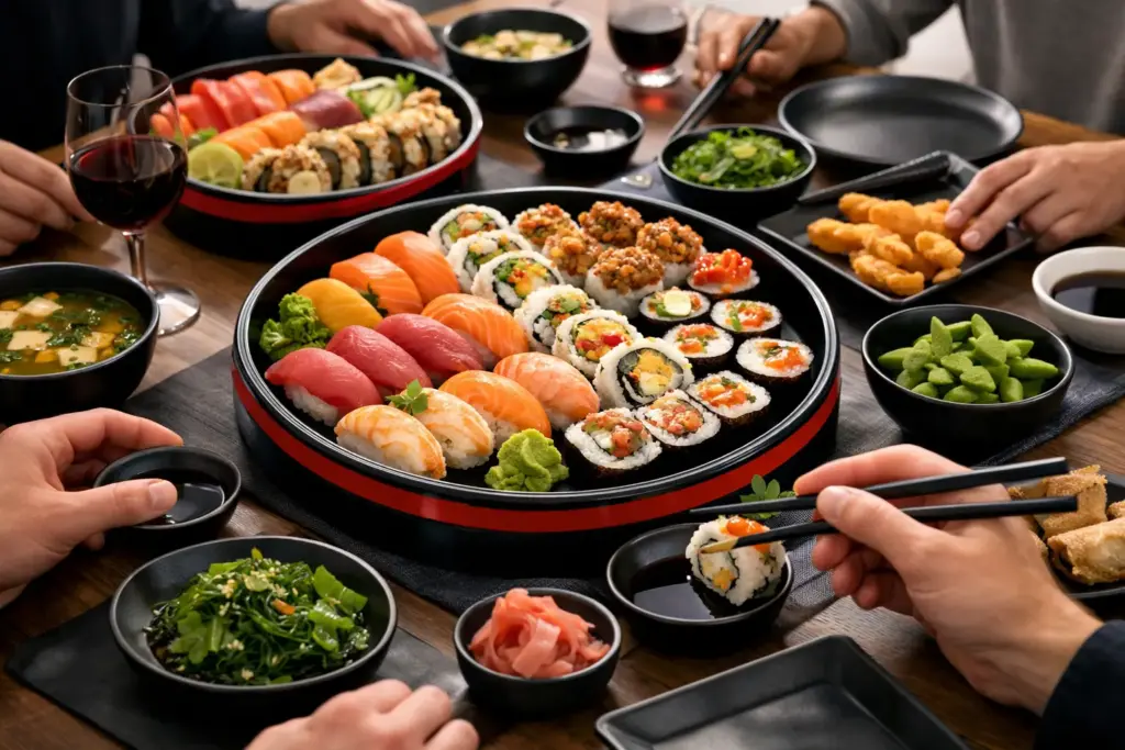 Przykład menu sushi na domowy wieczór dla 4 osób