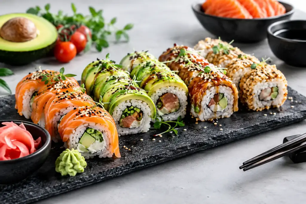 Modne składniki w rolkach sushi na zamówienie